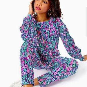 NEW emora knit pant jogger sweatpants Lilly Pulitzer jewely sweats pants L